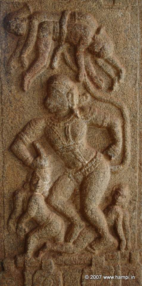 Hanuman's adventures in Lanka. Image from Vittala Temple