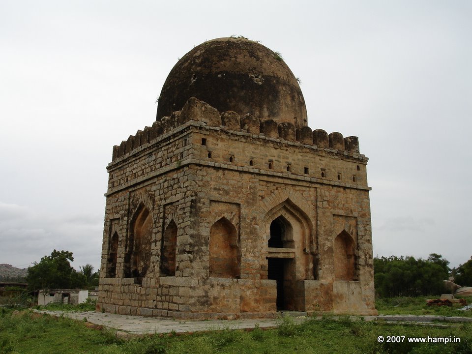 Example of a Deccani Islamic Architecture. This is the Mohammadan Tomb and Darga located at Kadirampura near Hampi village 