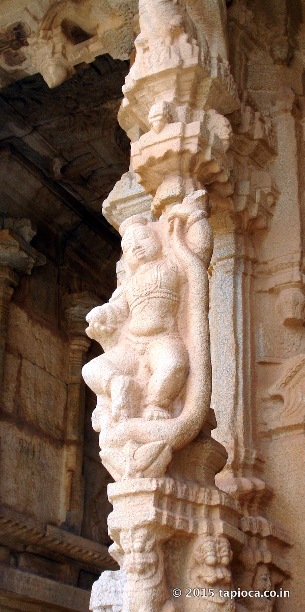 Krishna dancing on Kaliya. Pillar from Vittala Temple