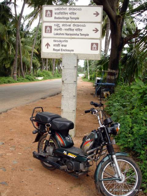 There are many moped rental places in Hampi