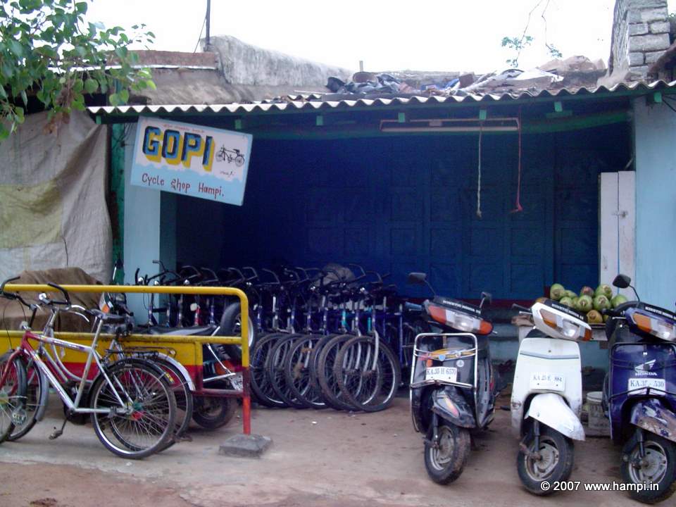 a rental shop in Hampi