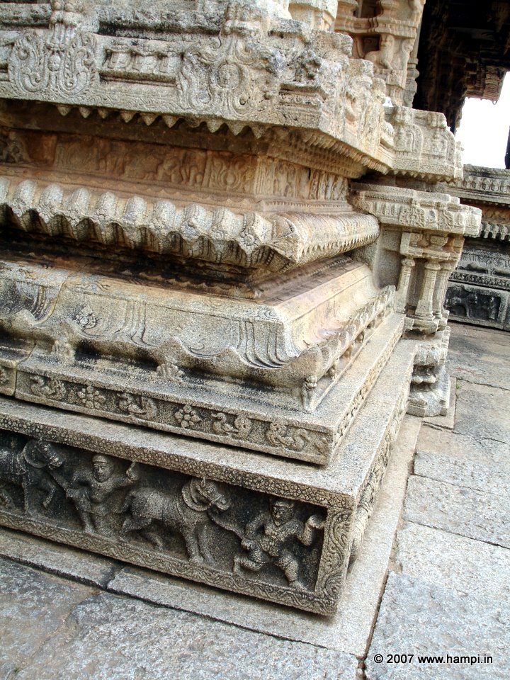 Fluted base molding of a Vijayanagara Temple