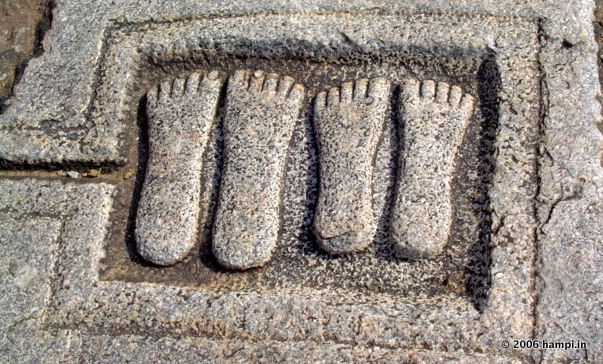 Footprint carving in Hampi
