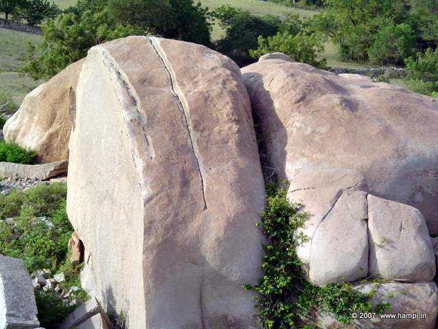 An incomplete boulder split work near the  ‘Noble men’s quarters’