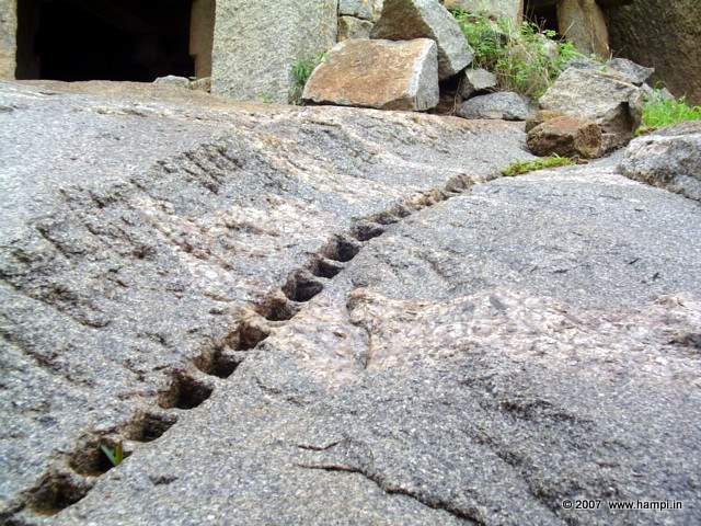 Serrated rock surface before it is split