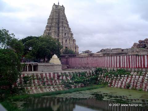 Tower of the Virupaksha Temple and the Manmantha Tank
