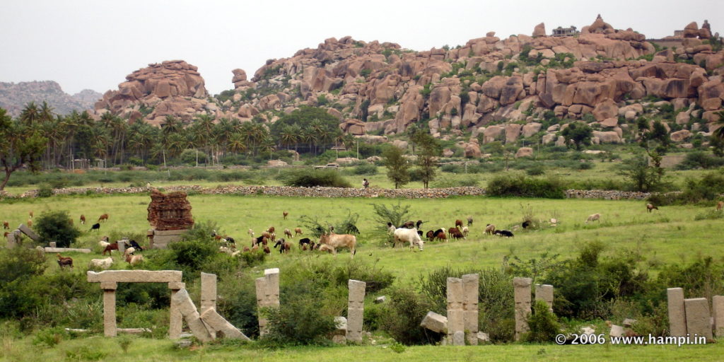 This is a view from the Royal Center are of Hampi. 
